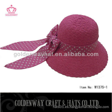 Sombrero de paja rosa para señora